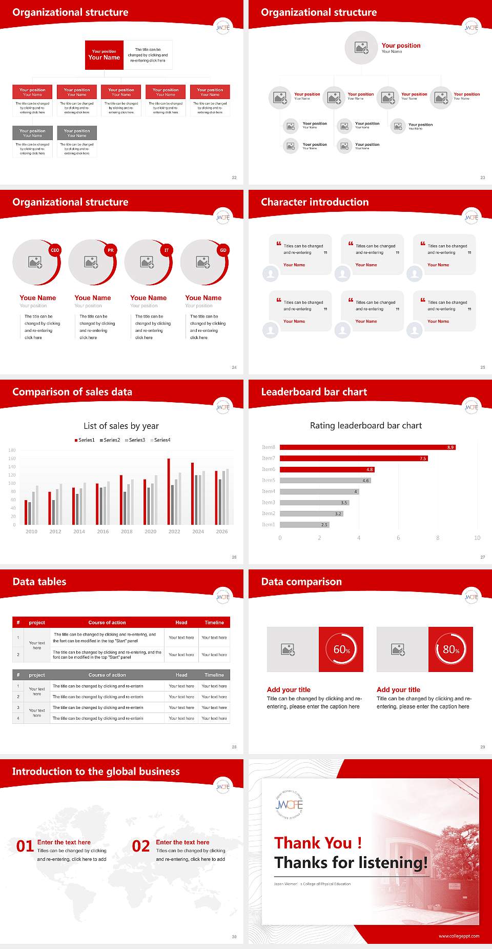 Japan Women’s College of Physical Education Academic Presentation/Research Findings Report PPT Template4:3 ratio PPT effect preview image4