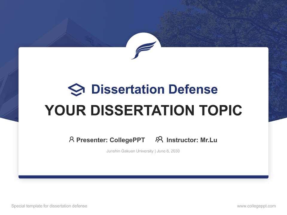 Junshin Gakuen University Graduation Thesis Defense PPT Template4:3 ratio PPT effect preview image7