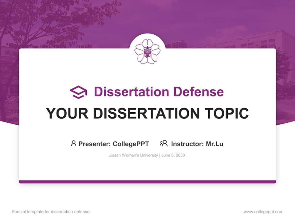 Jissen Women’s University Graduation Thesis Defense PPT Template4:3 ratio PPT effect preview image7