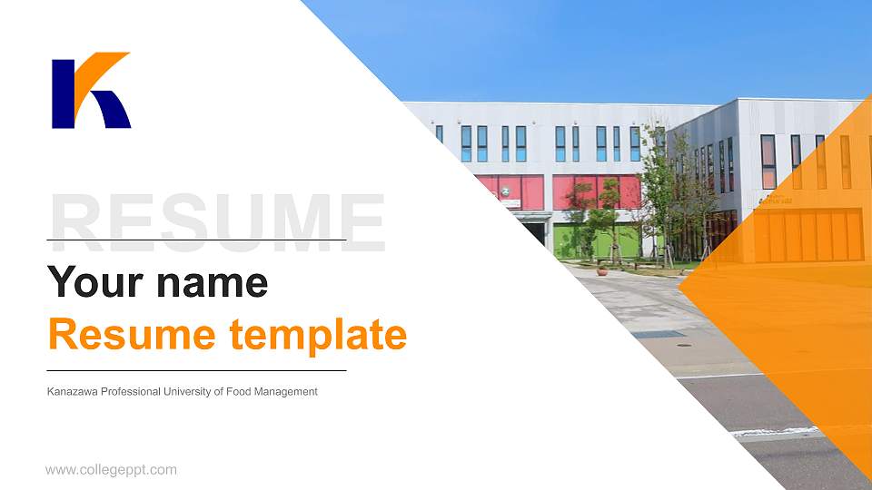 Kanazawa Professional University of Food Management Resume PPT Template16:9 ratio PPT effect preview image