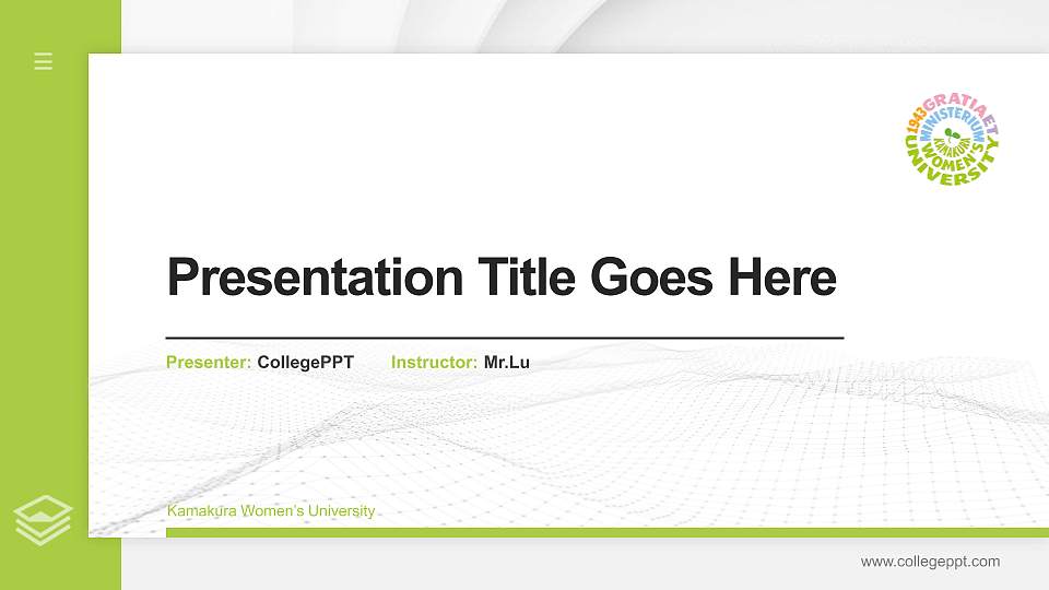 Kamakura Women’s University Thesis Proposal/Graduation Defense PPT Template16:9 ratio PPT effect preview image