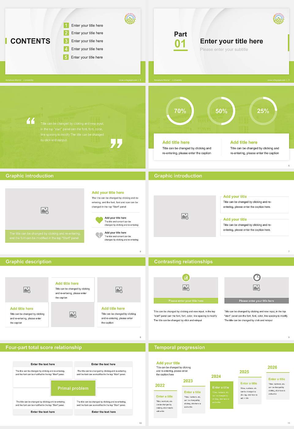 Kamakura Women’s University Thesis Proposal/Graduation Defense PPT Template16:9 ratio PPT effect preview image2