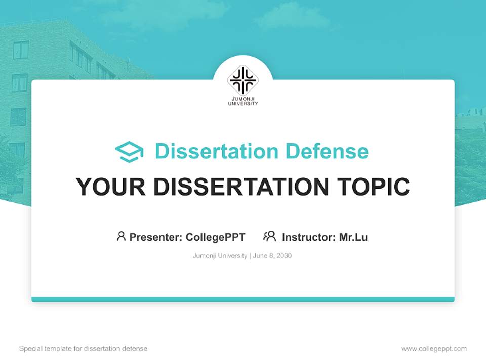 Jumonji University Graduation Thesis Defense PPT Template4:3 ratio PPT effect preview image7