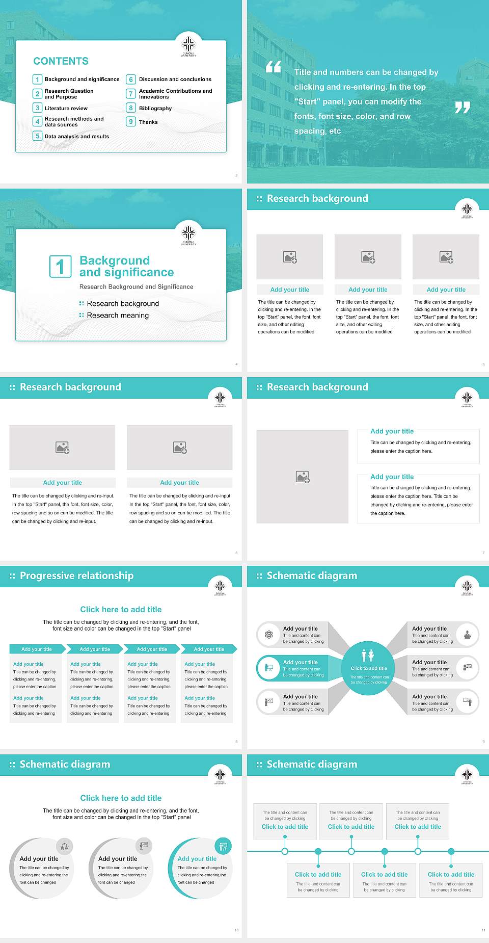 Jumonji University Graduation Thesis Defense PPT Template4:3 ratio PPT effect preview image2