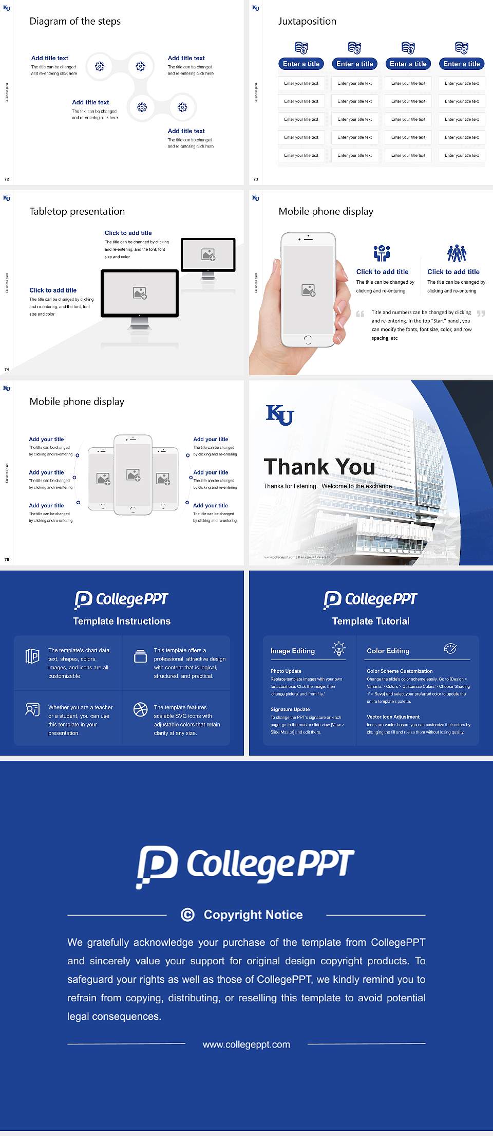 Kanagawa University Competition/Entrepreneurship Contest PPT Template4:3 ratio PPT effect preview image9