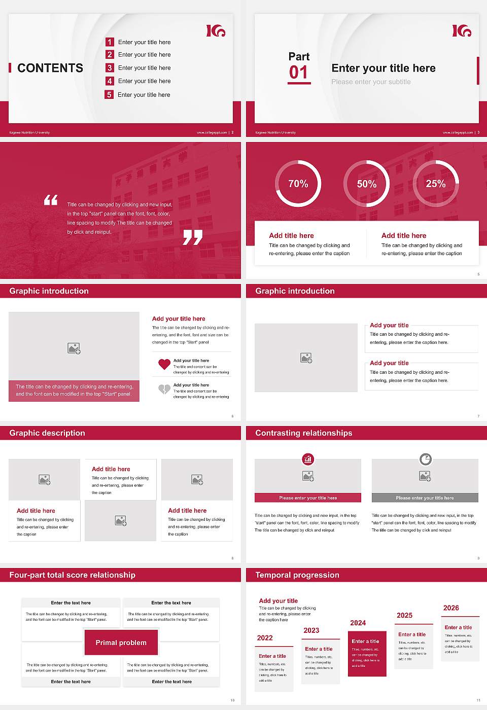 Kagawa Nutrition University Thesis Proposal/Graduation Defense PPT Template16:9 ratio PPT effect preview image2