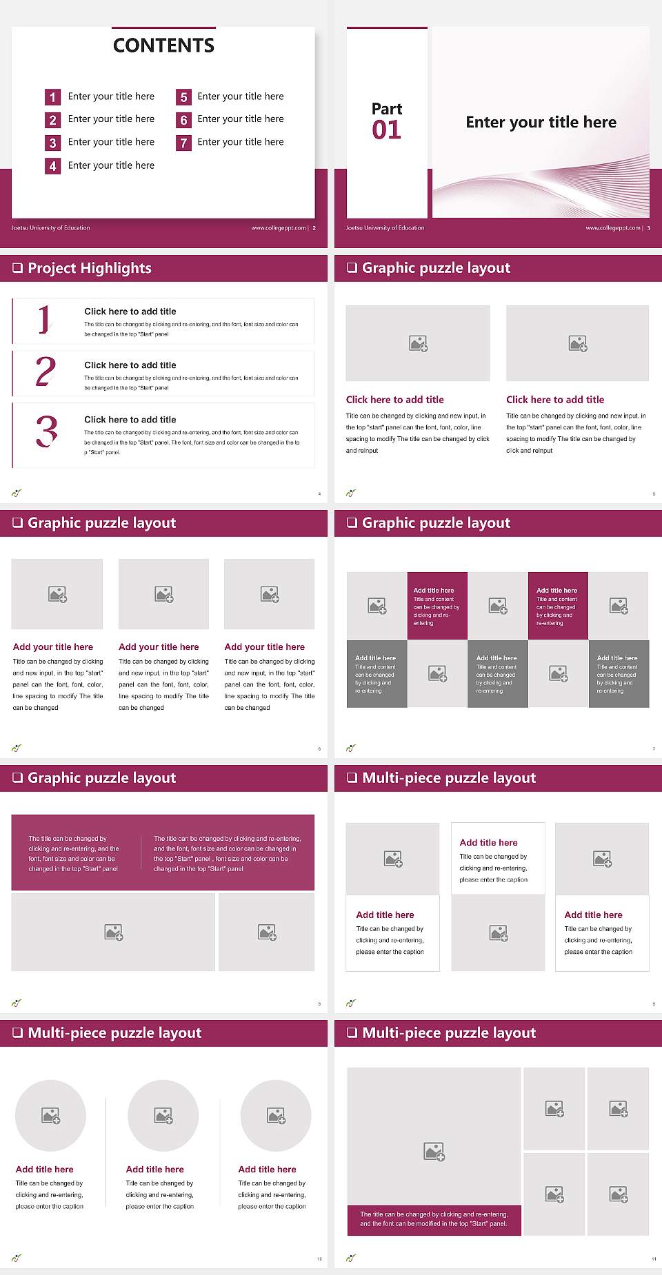 Joetsu University of Education General Purpose PPT Template4:3 ratio PPT effect preview image2