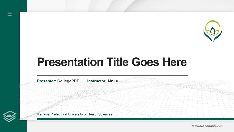 Kagawa Prefectural University of Health Sciences Thesis Proposal/Graduation Defense PPT Template16:9 ratio PPT effect preview image