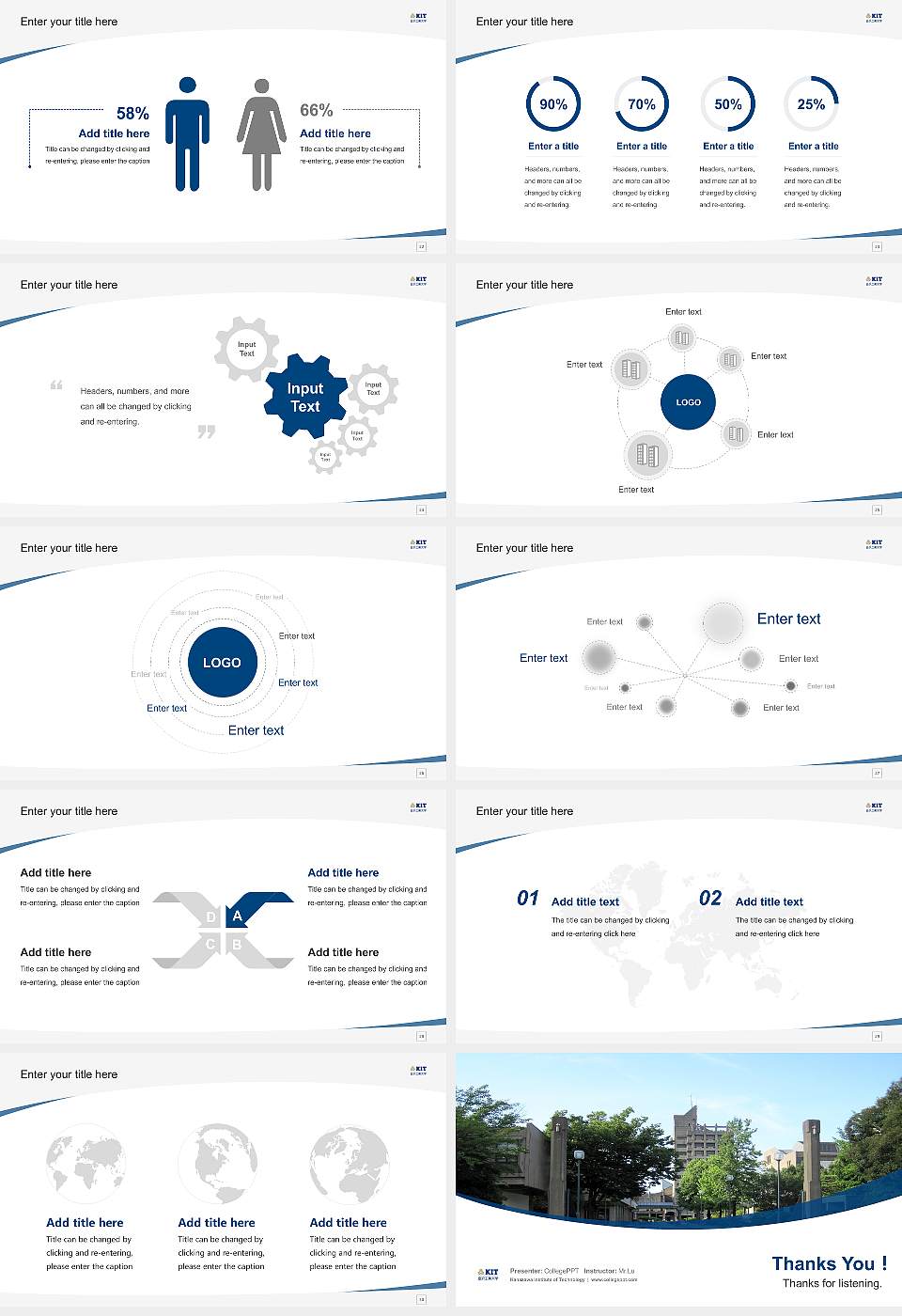 Kanazawa Institute of Technology Course/Courseware Creation PPT Template16:9 ratio PPT effect preview image4