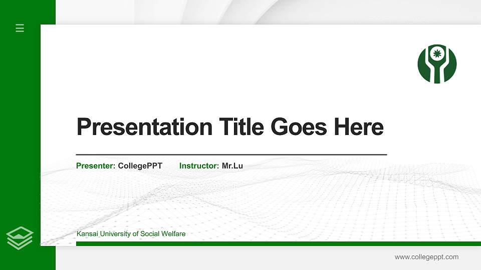 Kansai University of Social Welfare Thesis Proposal/Graduation Defense PPT Template16:9 ratio PPT effect preview image