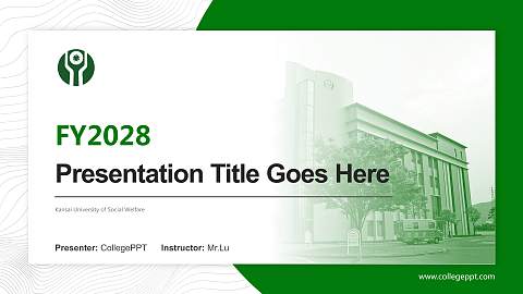 Kansai University of Social Welfare Academic Presentation/Research Findings Report PPT Template