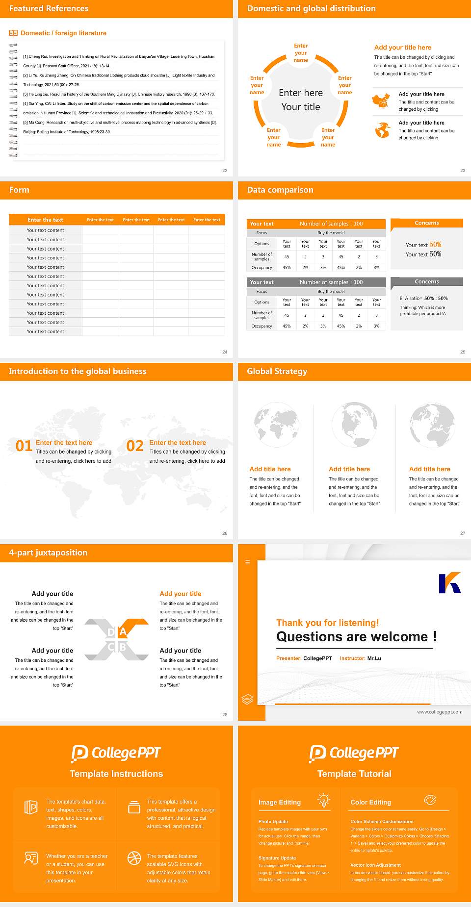 Kanazawa Professional University of Food Management Thesis Proposal/Graduation Defense PPT Template4:3 ratio PPT effect preview image4