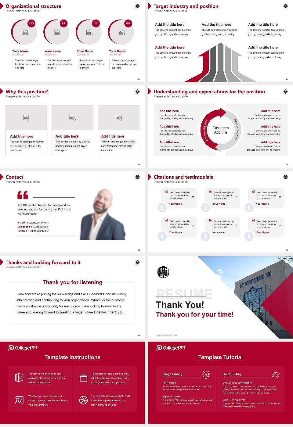 Jobu University Resume PPT Template16:9 ratio PPT effect preview image4