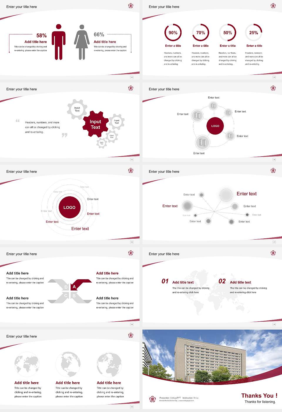 Kansai Medical University Course/Courseware Creation PPT Template16:9 ratio PPT effect preview image4