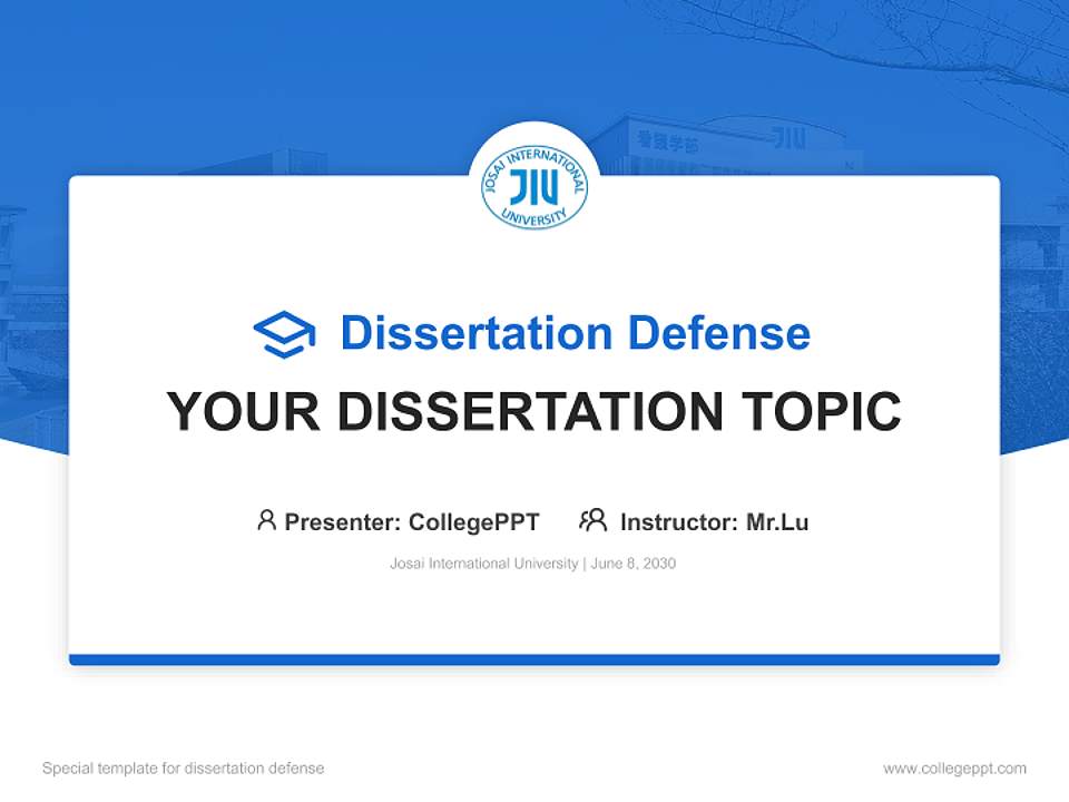 Josai International University Graduation Thesis Defense PPT Template4:3 ratio PPT effect preview image7
