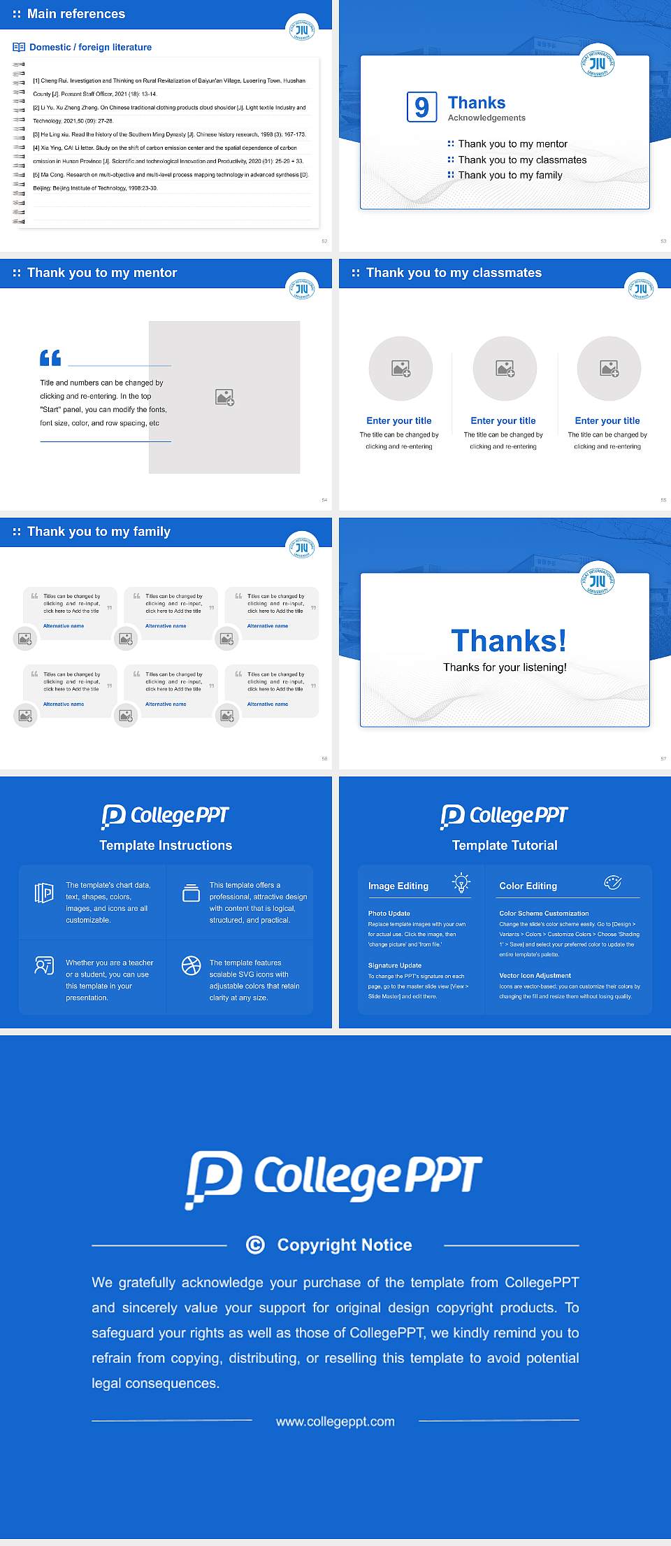 Josai International University Graduation Thesis Defense PPT Template4:3 ratio PPT effect preview image7