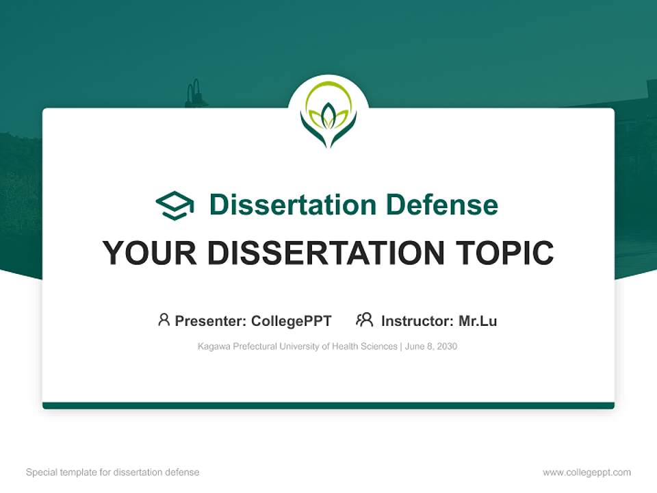 Kagawa Prefectural University of Health Sciences Graduation Thesis Defense PPT Template4:3 ratio PPT effect preview image7