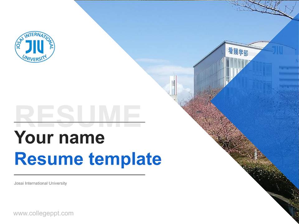 Josai International University Resume PPT Template4:3 ratio PPT effect preview image5