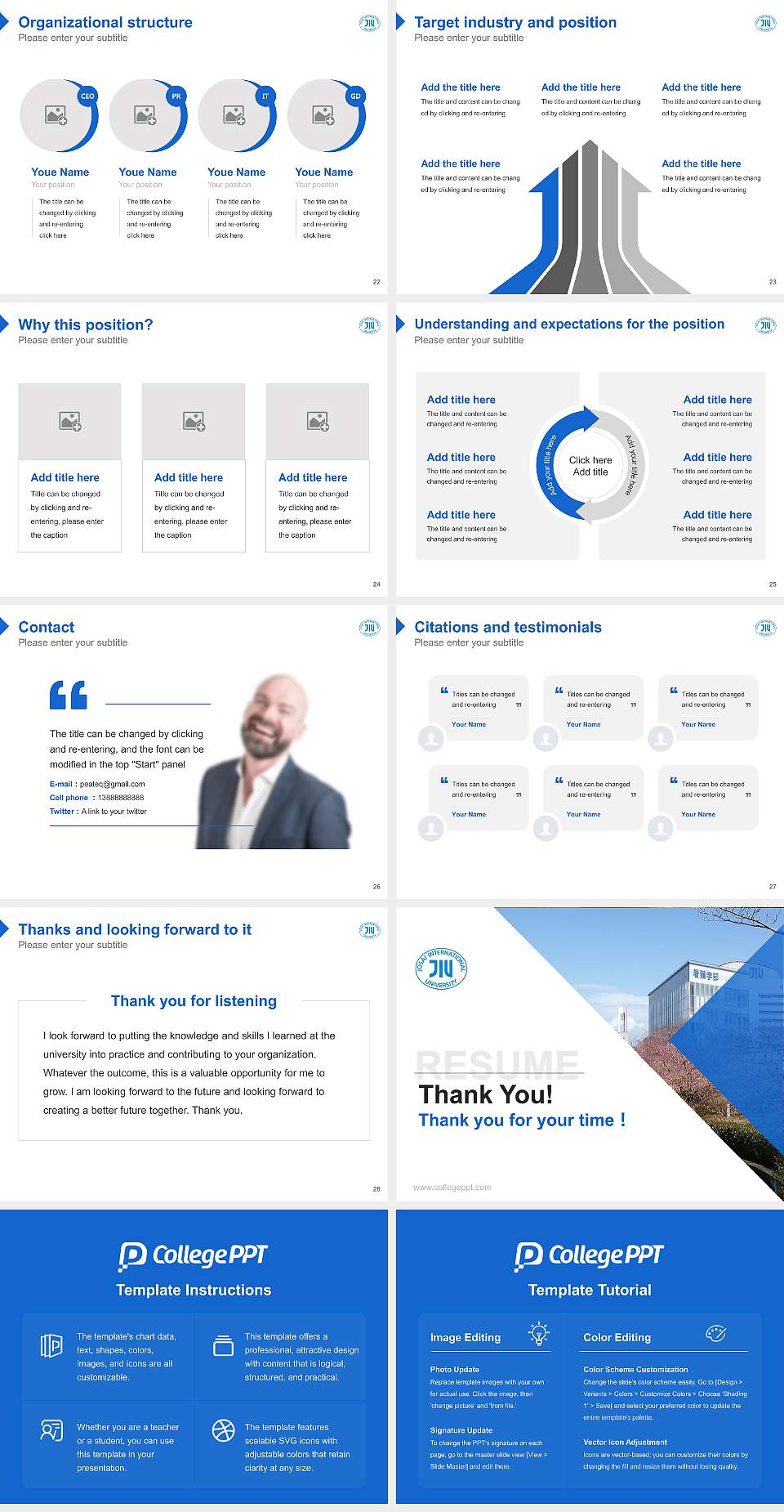 Josai International University Resume PPT Template4:3 ratio PPT effect preview image4