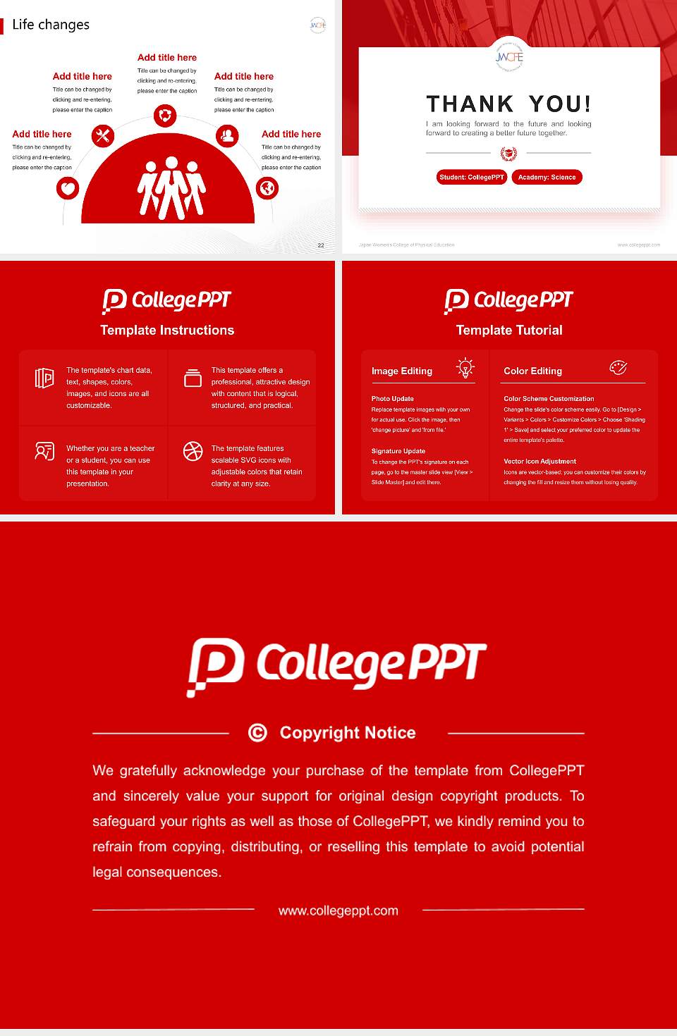 Japan Women’s College of Physical Education National Scholarship Defense PPT Template4:3 ratio PPT effect preview image4