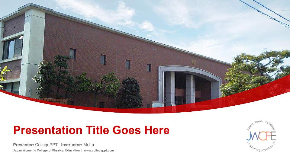 Japan Women’s College of Physical Education Course/Courseware Creation PPT Template16:9 ratio PPT effect preview image