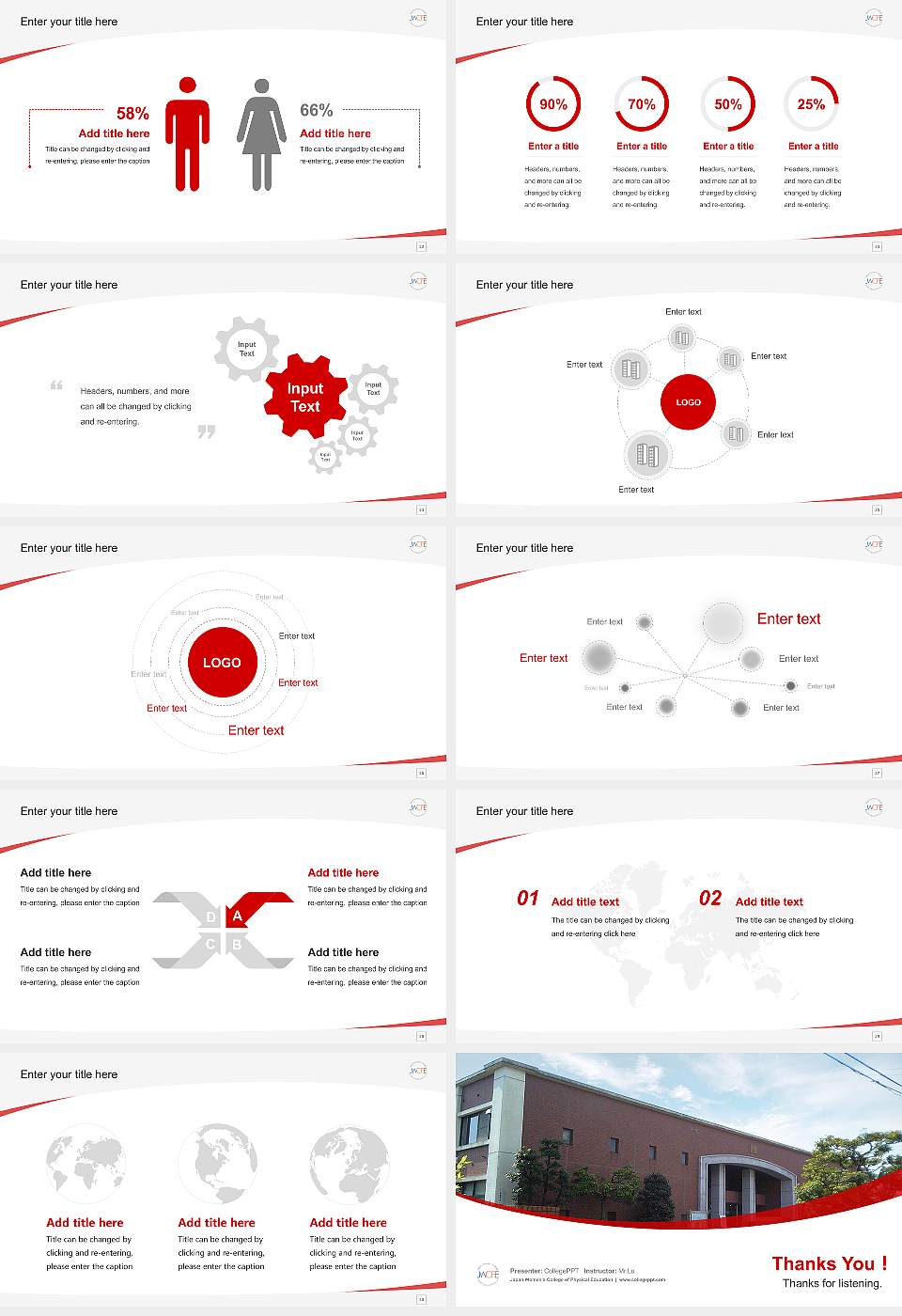 Japan Women’s College of Physical Education Course/Courseware Creation PPT Template16:9 ratio PPT effect preview image4