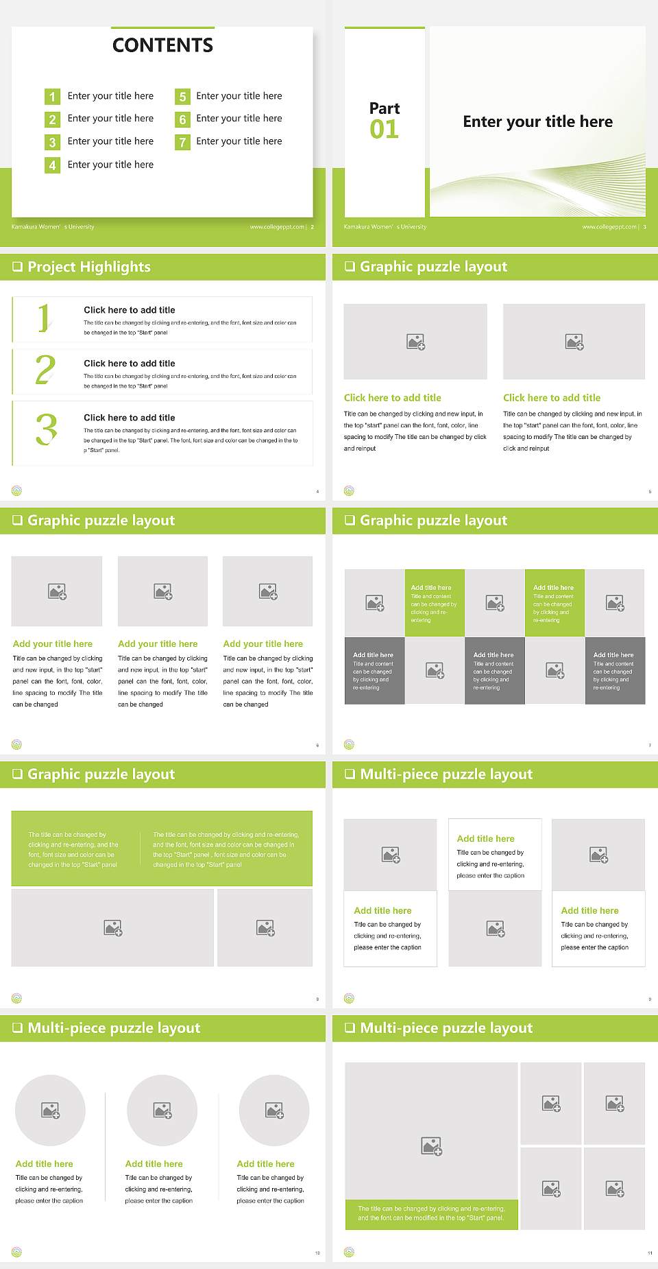 Kamakura Women’s University General Purpose PPT Template4:3 ratio PPT effect preview image2