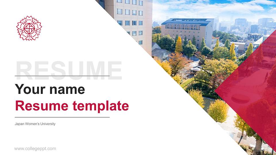 Japan Women’s University Resume PPT Template16:9 ratio PPT effect preview image