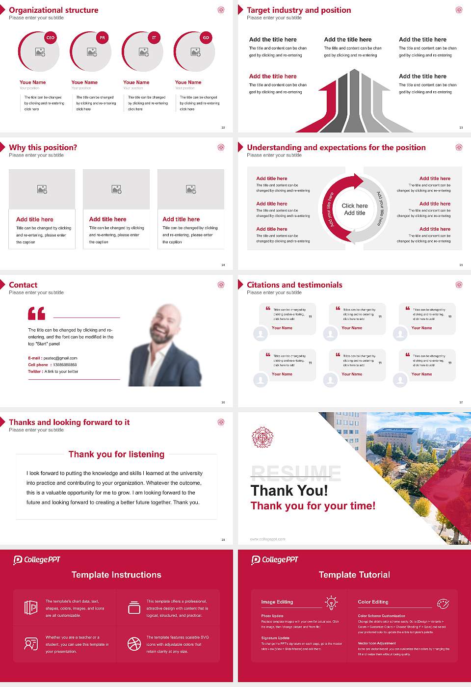 Japan Women’s University Resume PPT Template16:9 ratio PPT effect preview image4