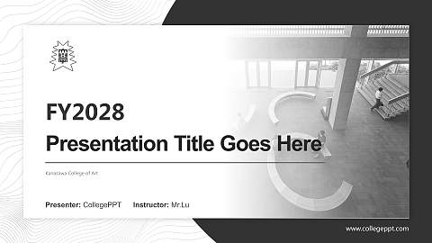 Kanazawa College of Art Academic Presentation/Research Findings Report PPT Template
