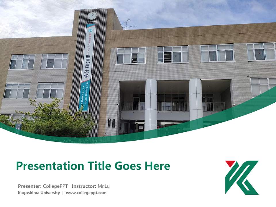 Kagoshima University Course/Courseware Creation PPT Template4:3 ratio PPT effect preview image5