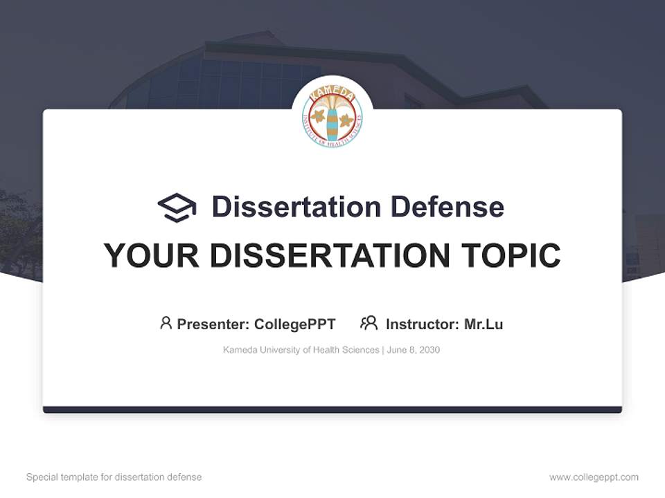 Kameda University of Health Sciences Graduation Thesis Defense PPT Template4:3 ratio PPT effect preview image7