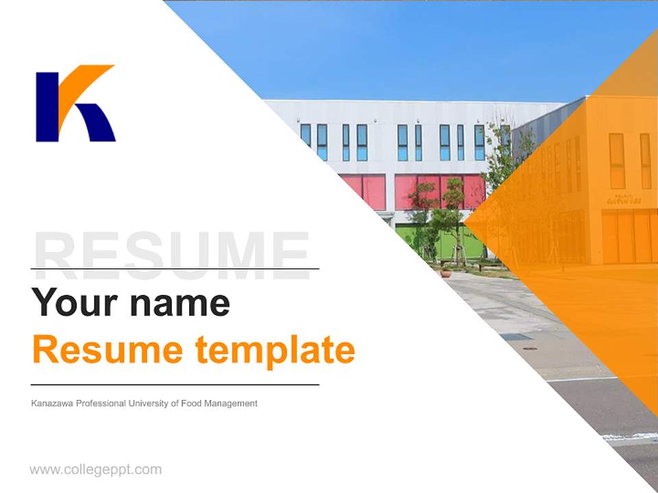 Kanazawa Professional University of Food Management Resume PPT Template4:3 ratio PPT effect preview image5