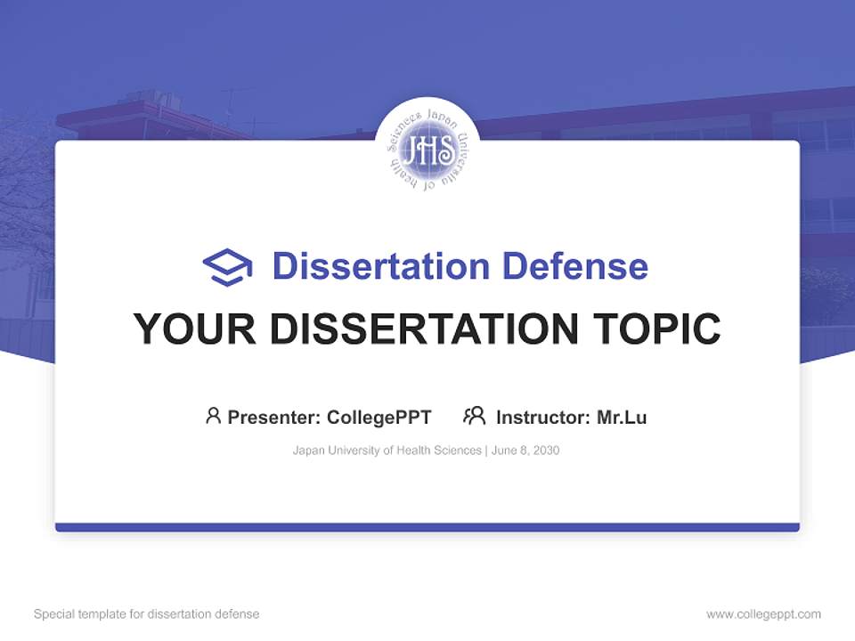 Japan University of Health Sciences Graduation Thesis Defense PPT Template4:3 ratio PPT effect preview image7