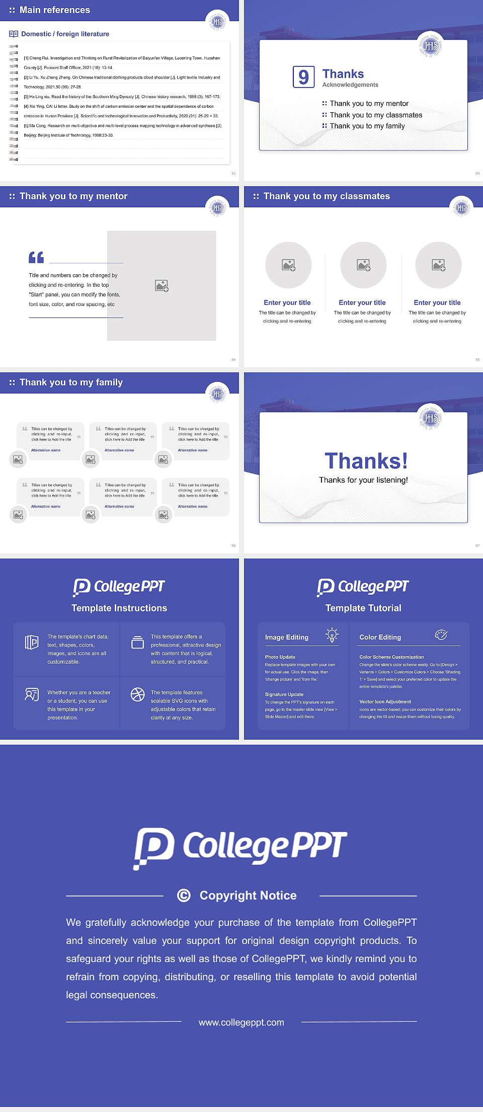 Japan University of Health Sciences Graduation Thesis Defense PPT Template4:3 ratio PPT effect preview image7