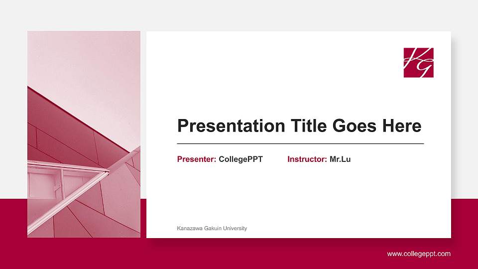 Kanazawa Gakuin University General Purpose PPT Template16:9 ratio PPT effect preview image