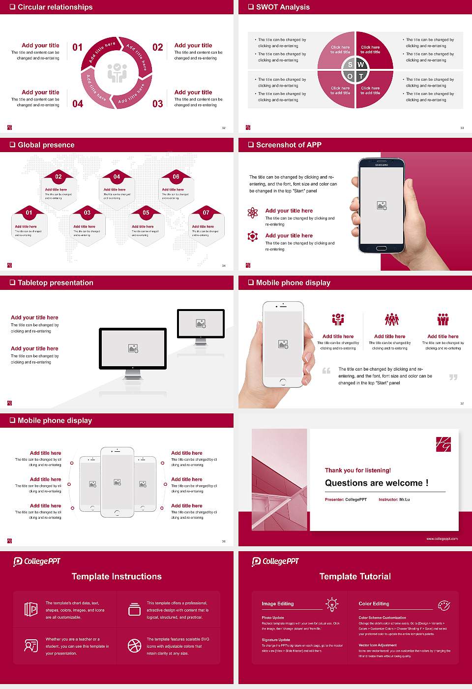 Kanazawa Gakuin University General Purpose PPT Template16:9 ratio PPT effect preview image5
