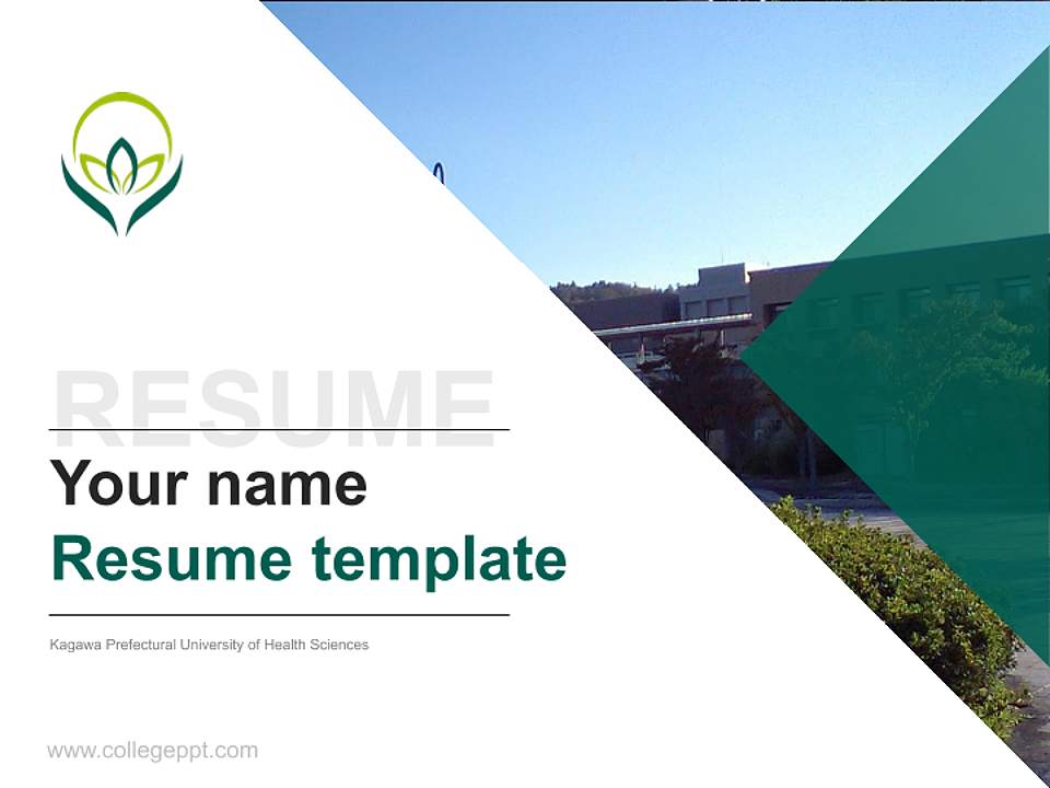 Kagawa Prefectural University of Health Sciences Resume PPT Template4:3 ratio PPT effect preview image5