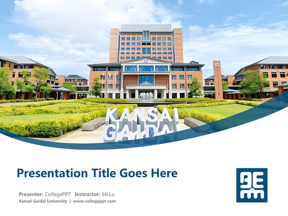Kansai Gaidai University Course/Courseware Creation PPT Template4:3 ratio PPT effect preview image5