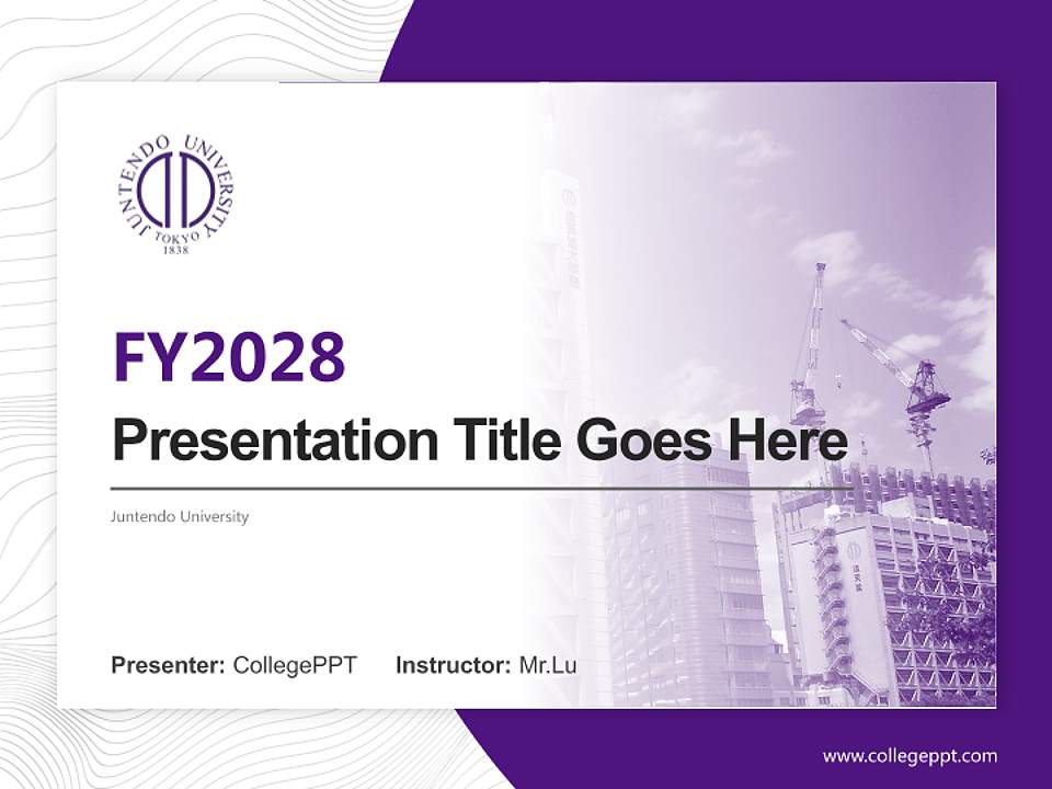 Juntendo University Academic Presentation/Research Findings Report PPT Template4:3 ratio PPT effect preview image5