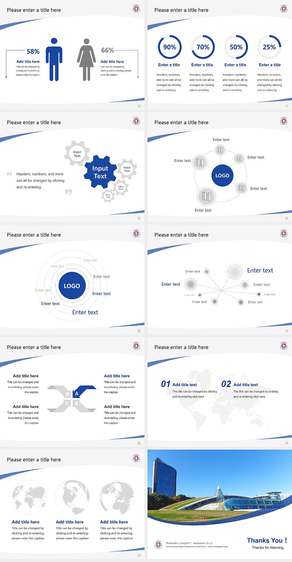 Kanda University of International Studies Course/Courseware Creation PPT Template4:3 ratio PPT effect preview image4
