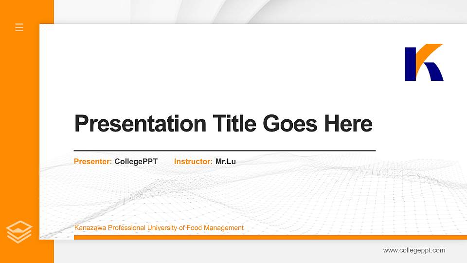 Kanazawa Professional University of Food Management Thesis Proposal/Graduation Defense PPT Template16:9 ratio PPT effect preview image