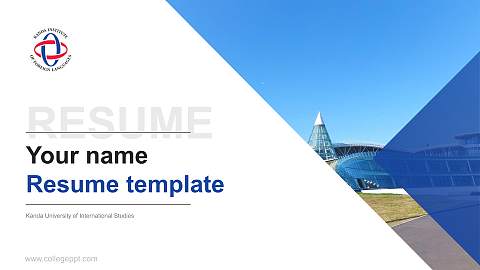 Kanda University of International Studies Resume PPT Template