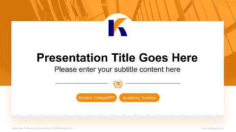Kanazawa Professional University of Food Management National Scholarship Defense PPT Template
