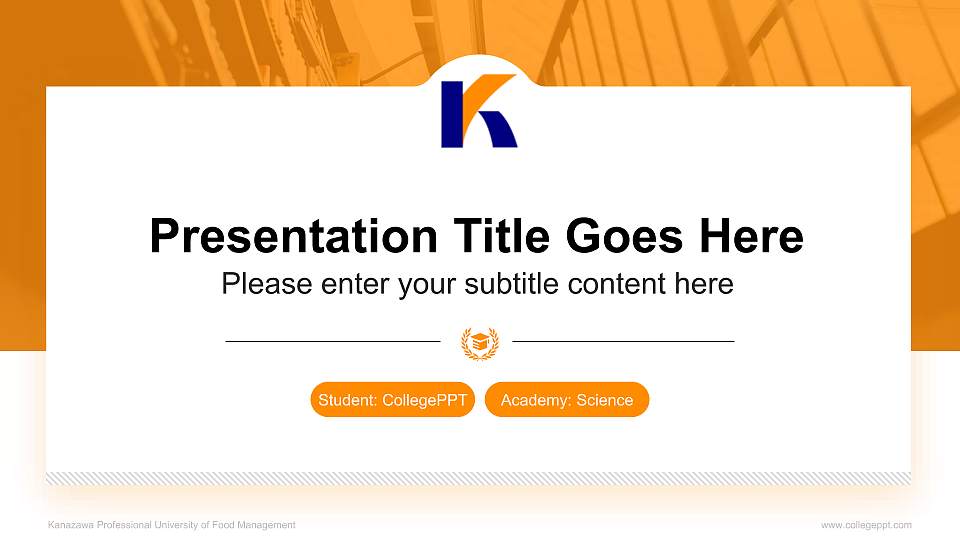 Kanazawa Professional University of Food Management National Scholarship Defense PPT Template16:9 ratio PPT effect preview image