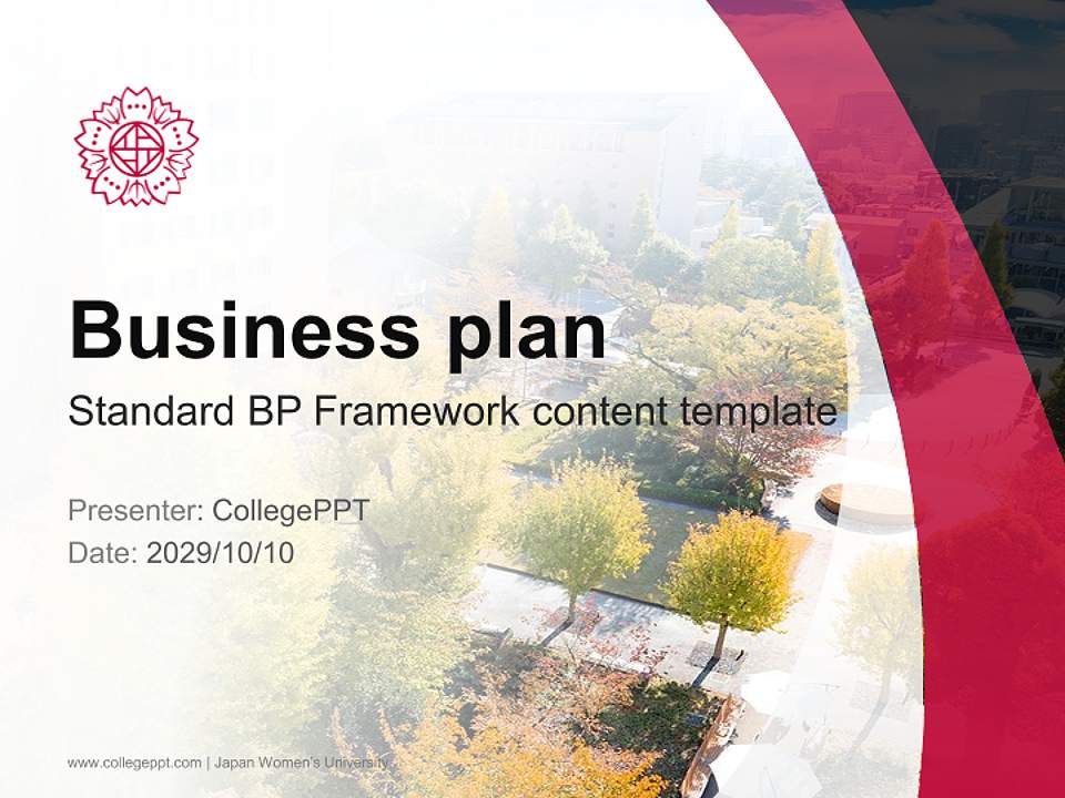 Japan Women’s University Competition/Entrepreneurship Contest PPT Template4:3 ratio PPT effect preview image9