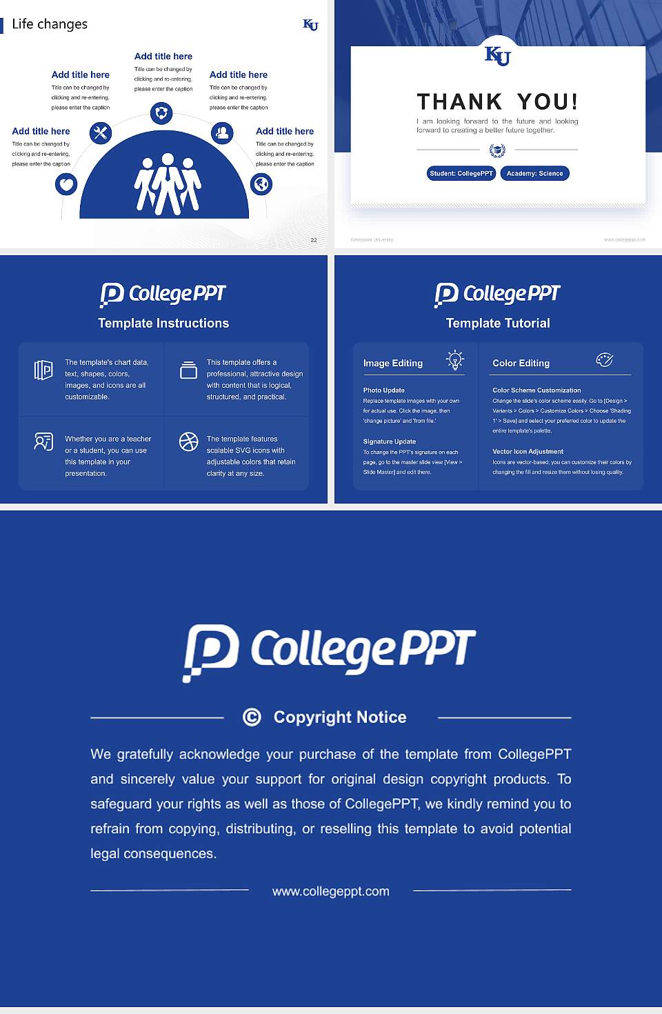 Kanagawa University National Scholarship Defense PPT Template4:3 ratio PPT effect preview image4