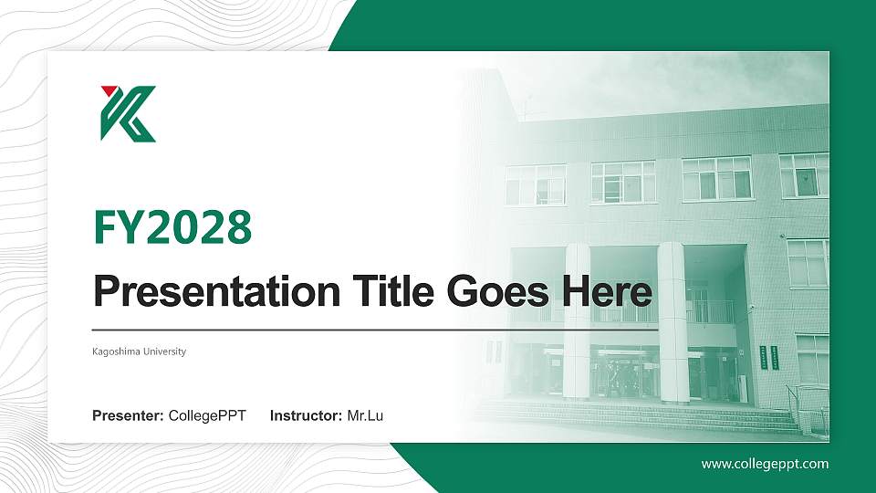 Kagoshima University Academic Presentation/Research Findings Report PPT Template16:9 ratio PPT effect preview image