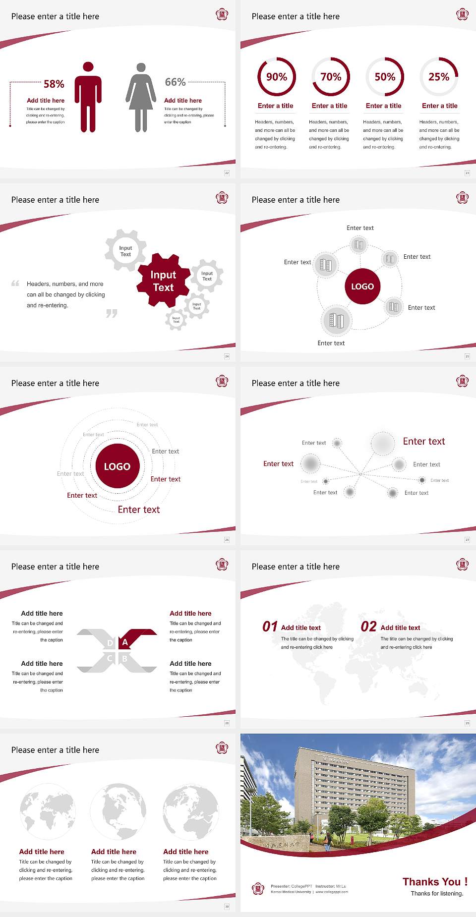 Kansai Medical University Course/Courseware Creation PPT Template4:3 ratio PPT effect preview image4