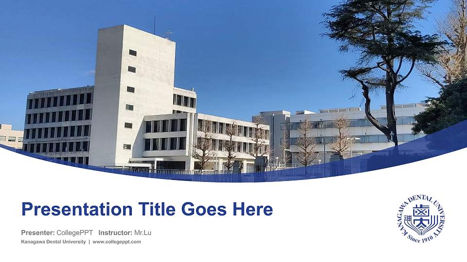 Kanagawa Dental University Course/Courseware Creation PPT Template16:9 ratio PPT effect preview image